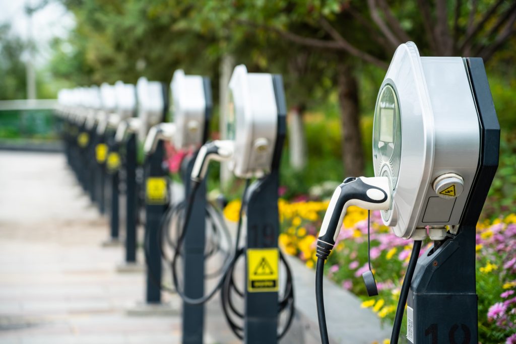 Electric car chargers in city public park - RCI2 - RCI2
